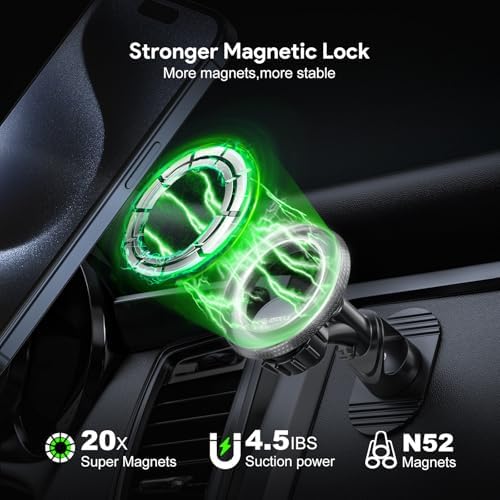Esoulk Ring Magnetic Car Phone Holder – Ultimate Versatile Mount for Dashboard, Windshield & Air Vent – Strong Magnetic Grip for Enhanced Driving Safety – Compatible with Mag Safe & All Smartphone Models – Effortless Installation, Sleek Design, and Optimal Convenience for Modern Drivers