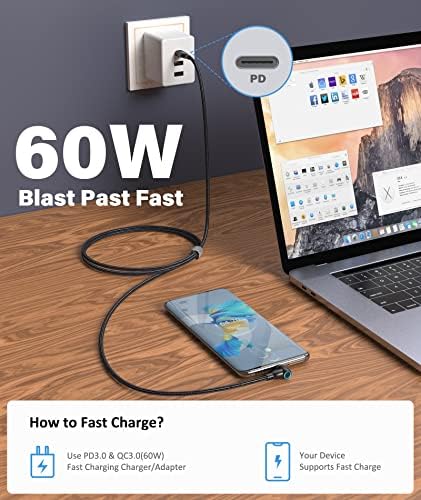 Experience Unmatched Versatility with A.S 9 PIN Magnetic Charging Cables – 3 Pack (3 ft, 6 ft, 6 ft) – 60 W PD Fast Charging Type C Magnet Charger for USB C, Micro USB, i-Products – Durable Nylon-Braided Design for Enhanced Longevity and Hassle-Free Data Syncing – Perfect for Home, Office, and On-the-Go Charging Solutions