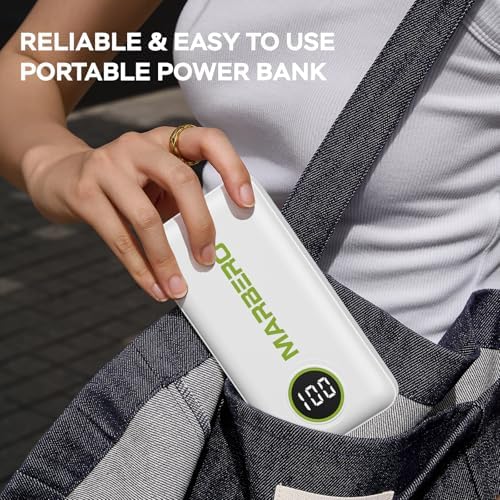 Ultra-Slim 10000 m Ah Portable Power Bank – MARBERO V18 High-Speed USB-C Charger for Multi-Device Charging – Lightweight, Durable Battery Pack for Samsung, Google, and Android Phones – Fast Charge Technology Ensures All-Day Power on-the-Go