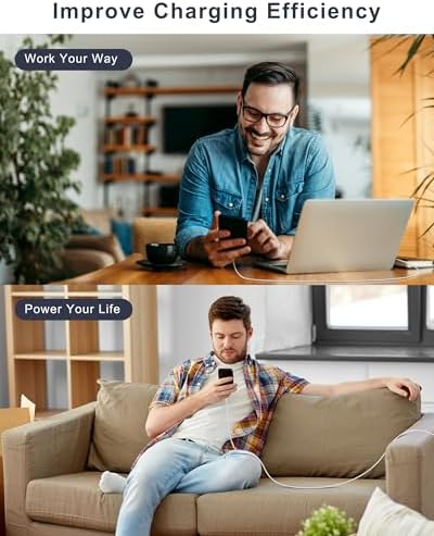 Unleash Rapid Power with the 2025 Advanced 30 W USB-C Wall Charger Duo – Fast Charge Your i Phone 16, i Pad Air, Air Pods, and Apple Watch with Dual 6 FT Heavy-Duty Cables for Maximum Versatility, Engineered for Safety and Efficiency.