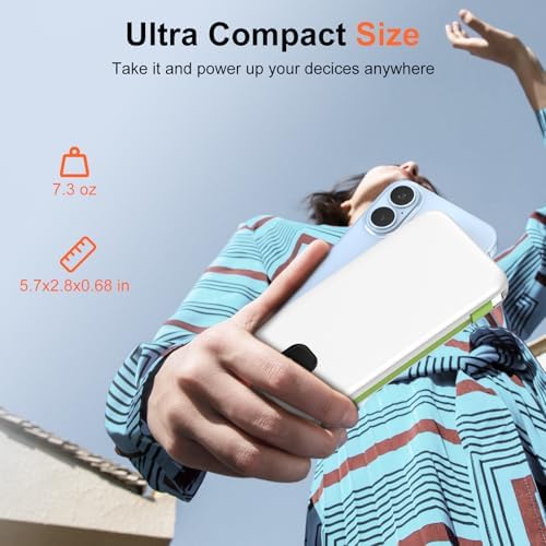 Ultra-Slim 12000 m Ah Power Bank with Integrated Cables and AC Plug – High-Speed Charging Solution for i Phone 16/15/14/13 and Android Devices – Travel-Ready Design with Intelligent Safety Features and Triple Device Charging Capability – Ultimate Portable Battery Pack for On-the-Go Power