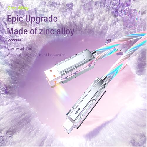 AYI 6-in-1 Universal Multi-Port Charger: Fast PD Charging Cable with USB A/Type C, Lighted Current Indicator, and Enhanced Device Compatibility for Smartphones, Laptops, and Tablets – Compact, Durable, and Travel-Friendly Solution