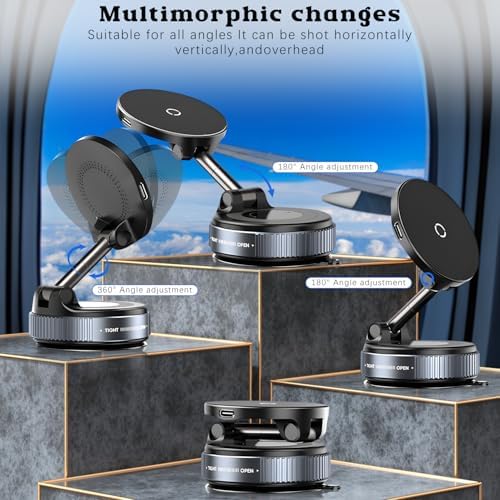 Ultimate 360° Magnetic Phone Holder: Versatile Suction Cup Car Mount for Hands-Free Convenience in Vehicles, Gyms, and Showers – Effortless Wireless Charging and Unmatched Stability for All Your Needs