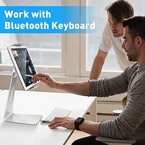 Transform Your Digital Experience with the Above TEK Premium Adjustable Aluminum Tablet Stand – Versatile Kiosk Holder for 7-13 Inch Devices like i Pad Pro and Galaxy Tab – Sleek Design Perfect for Home, Office, and Retail Environments with Superior Stability and Ergonomic Viewing Angles