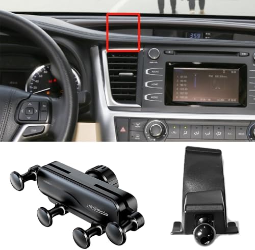 Elevate Your Drive with the UDIWOK Highlander Car Mount – Custom Mobile Phone Holder for Toyota Highlander (2015-2021) with Quick-Release Feature and 360-Degree Rotation, Perfect for Hands-Free Navigation and Calls, Durable Design for Long-Lasting Use