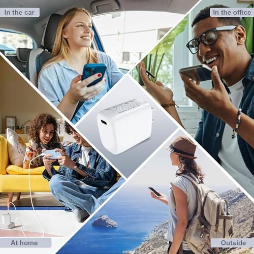 Universal 30 W USB-C Fast Charging Adapter with 6 ft Type C Cable – Optimized for Google Pixel 8/7/6/5 Series, i Phone 15/Pro/Pro Max, and Galaxy S25/S24/S23 – Compact Wall Charger for Effortless Power Delivery and Enhanced Device Compatibility