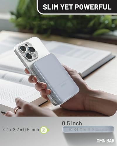 Ultra-Slim Magnetic Power Bank – 5000 m Ah Wireless Charger for i Phone 16 Series with 20 W Fast Charging and USB-C Cable, Stylish Purple Design for Effortless Portability and Enhanced Compatibility