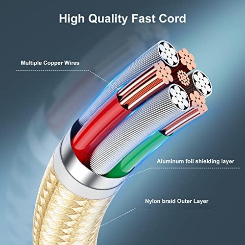 Essri 10 FT Nylon Braided i Phone Charger Cord 2-Pack – Fast Charging Lightning Cable for i Phone 14, 13, 12, 11, X, XS, XR, and 15 – Durable Blue 10 Foot Charging Solution for Ultimate Convenience and Style