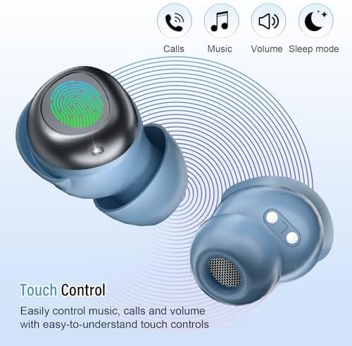 Ultra-Comfort Sleep Earbuds with Advanced Bluetooth 5.4 – Perfectly Designed for Side Sleepers, 47 Hours of Uninterrupted Playtime, Ideal for Meditation, Travel, and Relaxation, Premium Sound Quality & Ergonomic Fit for Ultimate Comfort