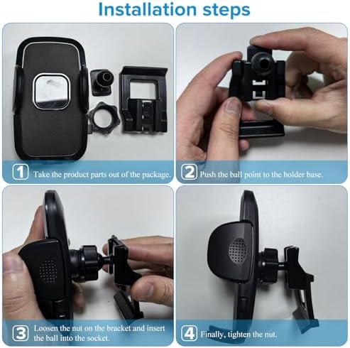 Premium Car Phone Holder Mount for Audi A4 (2017-2024) & A5 (2018-2024) – Custom Dashboard & Air Vent Bracket for 4.0″ to 7.0″ Smartphones – Enhanced Stability & Safety Features for Seamless Navigation and Hands-Free Use