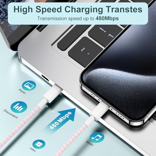 Premium 10 ft USB C to C Fast Charging Cable – 60 W High-Speed Charger for Apple i Phone 16 Pro Max, Mac Book Pro, i Pad & Samsung Galaxy – Durable, Flexible, and Stylish Green Design for Enhanced Device Compatibility and Rapid Power Delivery