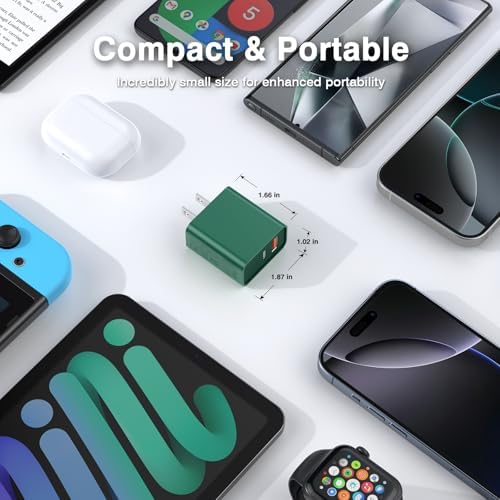 LCGENS 20 W Dual Port USB C Wall Charger Block – 2-Pack Fast Charging Power Adapter for i Phone 11/12/13/14/15/16 Pro Max, i Pad Pro, Samsung Galaxy – Portable and Efficient Charging Solution for Multiple Devices