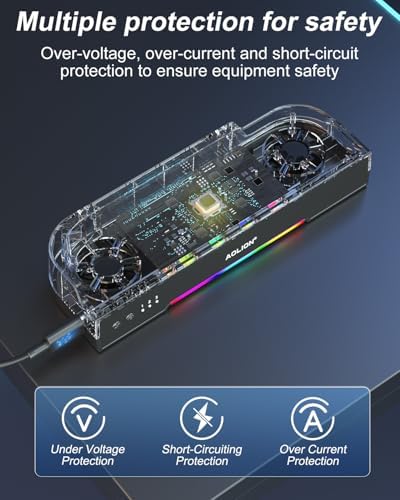 Transform Your Gameplay with the Premium Switch 2 Dual-Fan Cooling Dock – Customizable Speed Settings & Dynamic RGB Lighting for Ultimate Gaming Ambiance – Innovative Open Airflow for Superior Heat Management, Space-Saving Wall Mount Design, and Type-C Compatibility – Essential Accessory to Maximize Performance and Prevent Overheating During Intense Sessions!