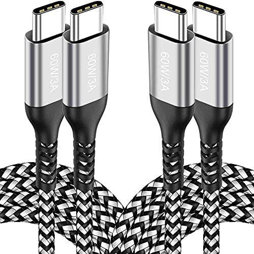 15 FT USB-C to USB-C Charging Cable (2 Pack, 60 W) – High-Speed Data Transfer & Power Delivery for i Phone 15 Pro, Samsung Galaxy S23/S22, Google Pixel 6 Pro, and More – Ultimate Compatibility & Durability for On-the-Go Charging Solutions
