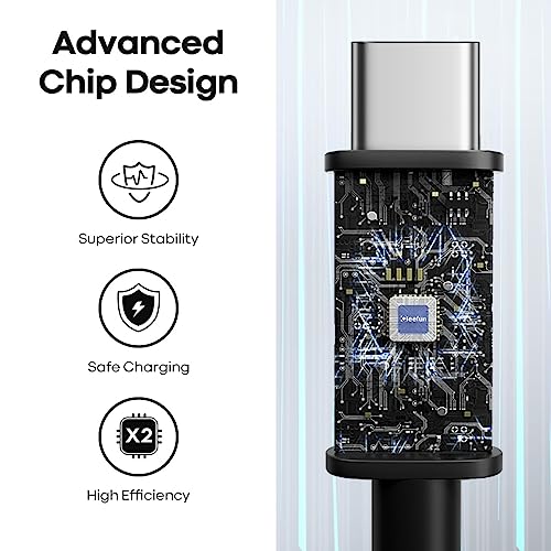 CLEEFUN 20 ft USB Type C Cable – Extra Long Nylon Braided Charger Cord for Fast Charging & Data Transfer, Compatible with Samsung Galaxy Note, LG, Moto, Pixel, Switch & More – Durable & Tangle-Free Design for Ultimate Convenience