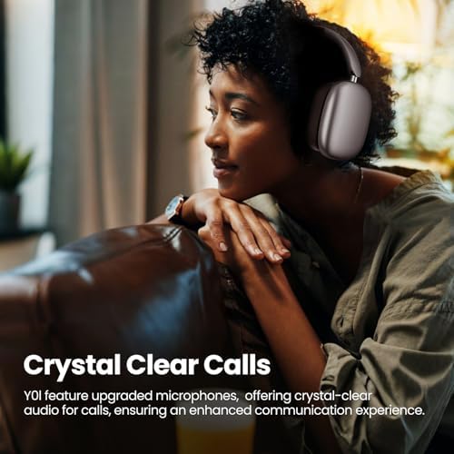 Transform Your Listening Journey with Y01 Wireless Over-Ear Headphones – Advanced Bluetooth 5.3, Superior Noise Cancellation, 48-Hour Battery Life, and Exceptional Comfort in Elegant Pink – Perfect for i OS, Android, Samsung, and PC Enthusiasts Seeking Seamless Audio Bliss