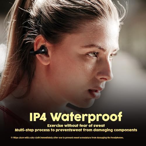 Revolutionize Your Audio Experience with E-88 Open Ear Bluetooth Headphones – True Wireless Ear Clip Earbuds for Active Lifestyles, Sweat Resistant, Fast Charging, 24-Hour Playtime, Ideal for Workouts, Driving, and Meetings – Seamlessly Compatible with Multiple Devices