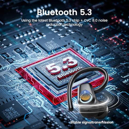 PWTEK Sport-Ready Wireless Earbuds: Ultimate Bluetooth Headphones with 50-Hour Playtime, IPX7 Waterproof Protection, Deep Bass Audio, and ENC Noise-Canceling Mic for Superior Call Clarity – Perfect for Active Lifestyles and Unmatched Connectivity