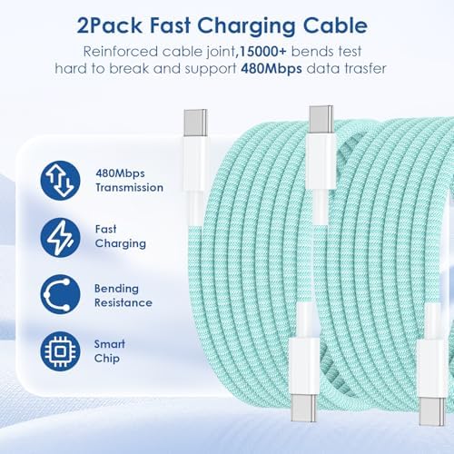 Essri 45 W PD 3.0 Ultra-Fast Charger Duo with 10 FT USB-C Cable – Premium Charging Solution for i Phone 16/15 Pro Max and Mac Book – High-Efficiency Power Delivery, Multi-Voltage Compatibility (20 V/2.25 A, 15 V/3 A, 12 V/2 A) – Perfect for On-the-Go Charging and Enhanced Device Performance