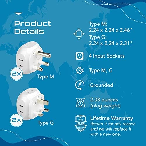 Ultimate Compact Travel Power Adapter for UK & Ireland – Dual USB & USB-C Fast Charger with 3.1 A Output – Type G Plug Converter for Seamless Global Connectivity in Hong Kong, England, Dubai, and Saudi Arabia – Safe, Efficient Design for Smart Travelers
