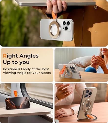 Chic Glitter Magnetic Phone Ring Holder for Mag Safe – Stylish Finger Grip Stand for i Phone, Kindle & Smartphones, Enhanced Stability with Versatile Compatibility for Pop Sockets – Elevate Your Daily Mobile Experience with Glamour and Functionality