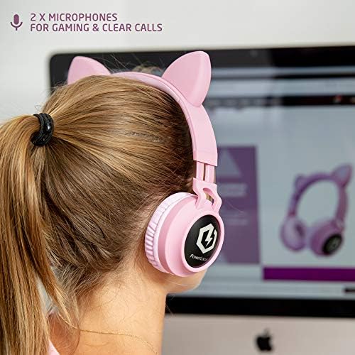 Kid-Friendly Bluetooth Headphones with LED Lights – Safe 85 d B Volume Limit for Young Ears, Foldable Design for Travel Ease, Micro SD Card Playback, Integrated Mic for Calls – Perfect Wireless Audio for Kids’ Adventures and Learning