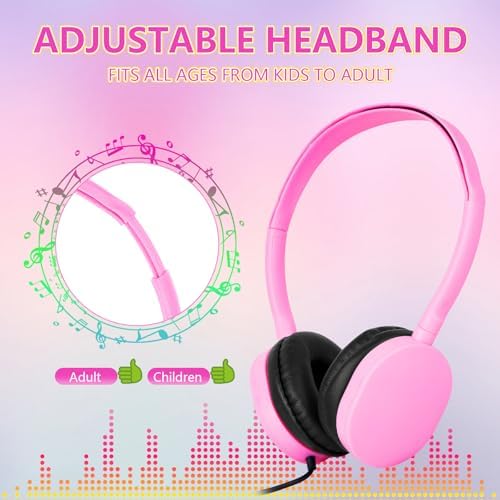 Educational Engagement Headphones 20 Pack – Wired Adjustable Earphones for Kids with Vibrant Color Options, Durable Comfort for Classrooms, Libraries, and Museums – Boost Student Focus and Learning Experience