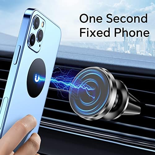 Dual-Pack Car Vent Magnetic Phone Holder for Enhanced Driving Safety | Effortless Installation & 360° Rotation | Compatible with i Phone 13, 12, 11 Pro Max, Samsung & All Smartphones | Strong Magnetic Grip & Reusable Design for Convenient Vehicle Transfers