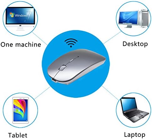 Sleek Bluetooth Wireless Mouse for Mac & PC – Rechargeable, Silent Click Design for Ultimate Productivity & Travel Convenience – Ergonomic Mini Mouse for Mac Book Air, Pro, i Pad, HP and More (Gray)