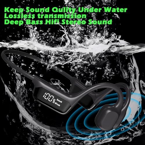 HAO Aquatic Bone Conduction Headphones with 32 GB MP3 Player – IP68 Waterproof Bluetooth Earbuds for Swimming, Running, and Cycling – Open-Ear Design for Ultimate Safety and Clarity in Active Environments