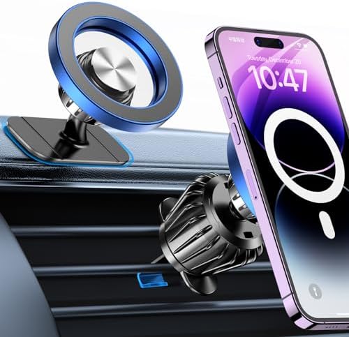 Kaistyle Mag Safe Car Mount: Ultra-Strong 20-Magnet Magnetic Phone Holder with 360° Rotation for i Phone 12-16 Plus | Premium Dashboard Accessory for Safe Navigation | Effortless Installation & Maximum Stability for Modern Drivers