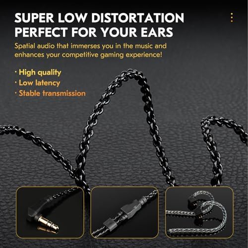 CCZ DC03 Hi-Fi Gaming IEMs: Immersive Deep Bass Wired Earbuds with Detachable Mic for Ultimate Gaming and Music Experience, Ergonomic Noise Cancelling Design for Exceptional Audio Clarity and Broad Device Compatibility