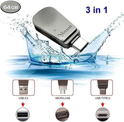 Revamp Your Data Storage with the TC-301 3-in-1 USB 3.0 Flash Drive – Versatile Type C, Type A & Micro Connectors, 64 GB High-Speed OTG Solution for Smartphones, Tablets & New Mac Books!