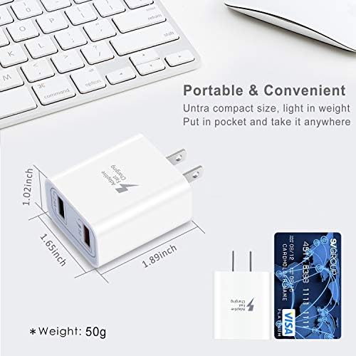 Pofesun QC 3.0 Fast Charging Wall Adapter – 4-Pack Dual Port USB Charger for i Phone 15/14/13/12/11 Pro Max, Galaxy S23/S22/S21, Pixel & Air Pods – Compact, High-Speed Power Block with Enhanced Safety Features for Home & Travel Use