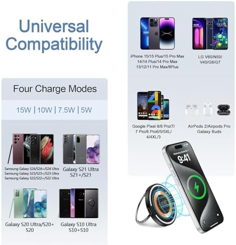 Elevate Your Charging Game with the 20 W Wireless Charger Pad – Fast Charging Station for Android Devices, Magnetic Design for Moto G Power 2025 & Samsung Galaxy S Series, Sleek and Compact for Home or Office Use, Ultimate Compatibility and Efficiency