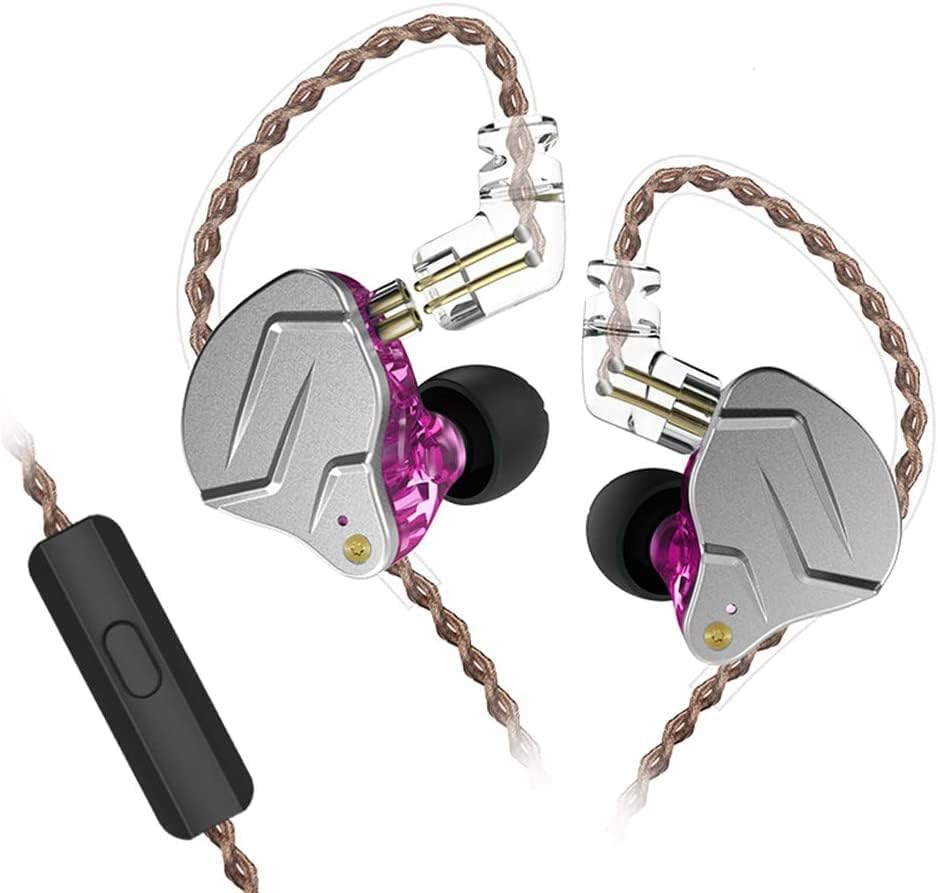 KZ ZSN Pro Hybrid In-Ear Earbud Headphones – High-Fidelity Audio with Dynamic Driver & Balanced Armature, Stylish Metal Faceplate, Detachable Cable for Custom Connectivity – Perfect for i Phone & Android Use, Ideal for Fitness & Everyday Listening (Blue, No Mic)