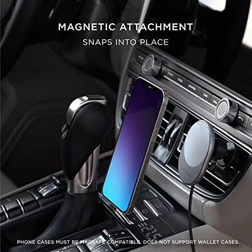 Satechi Magnetic Wireless Car Charger for i Phone – Qi 7.5 W Air Vent Mount for i Phone 16 & 15 Series – Effortless Fast Charging and Hands-Free Navigation Accessory for Ultimate Driving Convenience