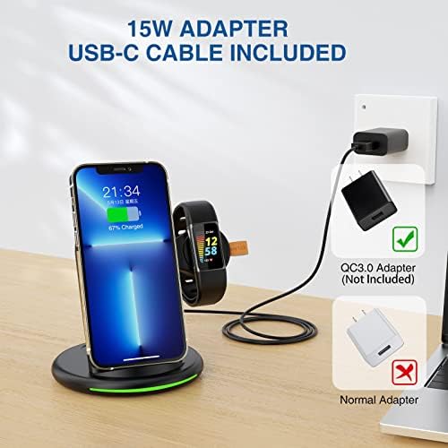 Revolutionary 3-in-1 Multi-Device Charging Station for Fitbit Charge 5/6, i Phone 16/15/14/13 Pro Max/12/11, Samsung Galaxy S25/S24/S23/S22+, and Air Pods Pro/3 – Rapid Charging & Enhanced Device Compatibility for Seamless Power Management