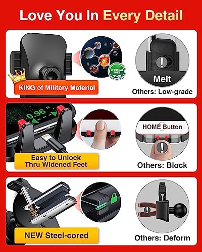 VANMASS 2024 Enhanced Universal Phone Holder – Super Suction Cup Mount for Car Dashboard, Window & Vent – Securely Fits i Phone 15 Pro Max, 14, 13 & More – Hands-Free Vehicle Cradle with 360-Degree Rotation – Sleek Blue Design for Ultimate Convenience and Safety