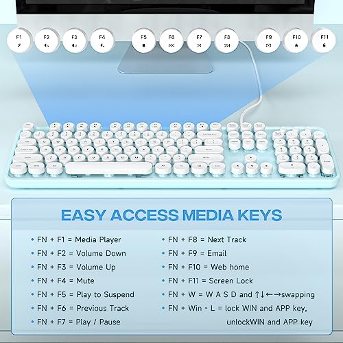 Illuminate Your Workspace with the Large Print Backlit Keyboard – Ergonomic USB Wired Multimedia Keyboard with Rainbow LED Lighting for Enhanced Comfort and Visibility on Windows PCs & Laptops
