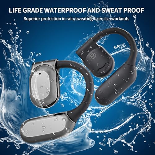 Innovative Open-Ear Bluetooth Sport Earbuds – 8-Hour Playtime for Active Lifestyles | Lightweight Ergonomic Wireless Headphones Ideal for Running, Gym, and Daily Use | Stay Aware with Secure Fit in Sleek Black Design