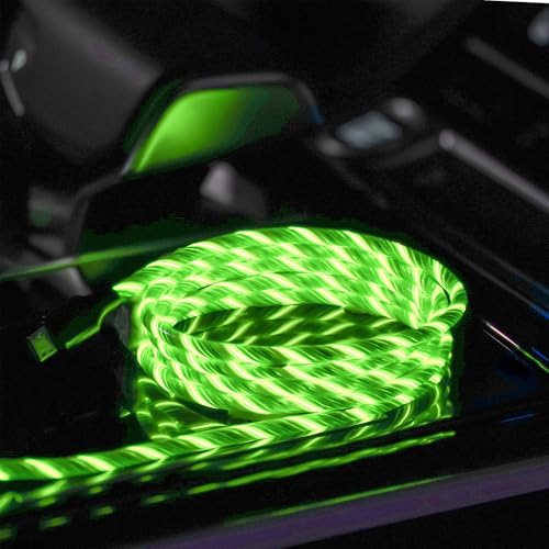USB C to USB C Cable 3A Light Up C to C Cable LED C to Type C Fast Charging Cord for Samsung Galaxy S23 S22 S21 S20 Ultra, i-Phone 15 16, iPad mini Pro Air(6.6FT,Green) – Enhanced Compatibility and Speed
