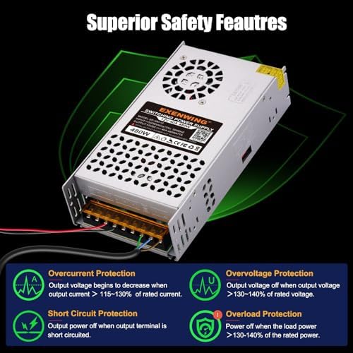 Universal 12 V 800 W AC to DC Power Supply – High-Efficiency 110 V/220 V Input Adapter for LED Strips, 3 D Printers, and More – Reliable 66 A Output Transformer for Versatile Applications and Enhanced Performance
