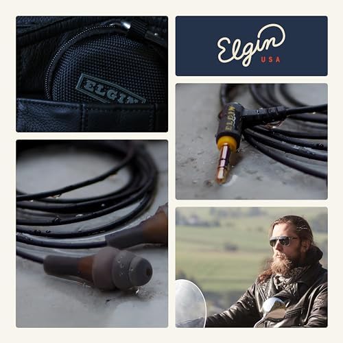 Elgin Ruckus+ OSHA Compliant Earplug Earbuds – 25 d B Noise Reduction Wired Headphones with Built-in Mic for Clear Communication – Sweatproof Design for Construction & Industrial Use – Enhanced Device Compatibility for Seamless Connectivity and Comfort