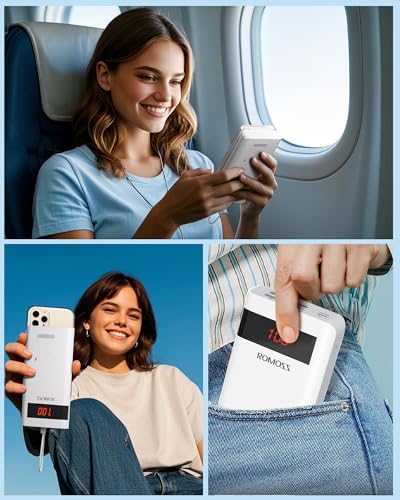 ROMOSS 30000 m Ah High-Capacity Power Bank with 22.5 W Fast Charging – Versatile Portable Charger for Multi-Device Compatibility including i Phone, i Pad Pro, Samsung – Triple Output & Input Design for Effortless Power Management on the Go