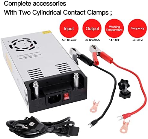 High-Power 600 W AC to DC Converter – 12 V Adjustable Voltage Transformer for LED Strips, LCD Monitors, CCTV Systems, and 3 D Printers – Robust 50 A Output with Dual Clamp Wires for Enhanced Compatibility and Seamless Performance