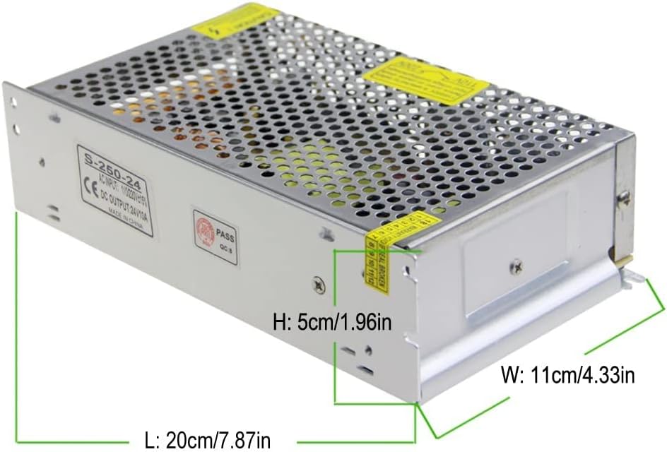 High-Efficiency 24 V 10 A AC to DC Power Supply Adapter – Versatile 240 W Switching Converter for LED Strip Lighting and CCTV Security Systems – Reliable, Compact Design with Safety Features for Enhanced Device Longevity