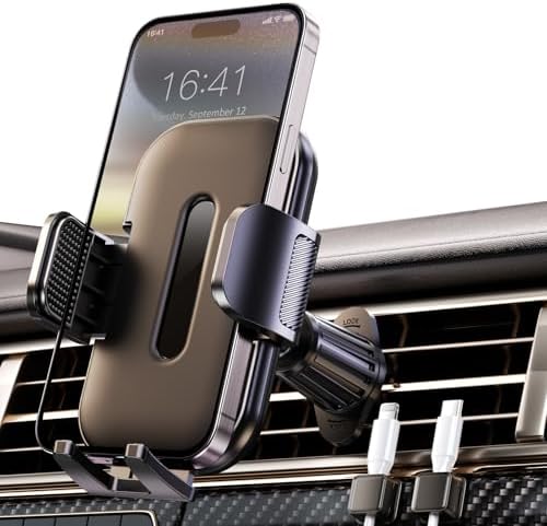 Upgraded Car Phone Holder, Metal Hook Clip Car Vent Phone Mount, Hands-Free Vent Phone Holders for your car, Compatible with iPhone series, Android and all smartphones, Equipped with cable manager – Enhanced Compatibility and Speed Upgraded Car Phone Holder, Metal Hook Clip Car Vent Phone Mount, Hands-Free Vent Phone Holders for your car, Compatible with iPhone series, Android and all smartphones, Equipped with cable manager – Enhanced Compatibility and Speed
