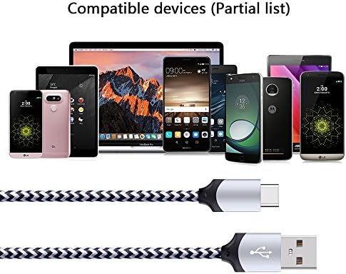 Ultimate 6 ft Fast USB Type C Charger Cable Pack – 5 Durable Cords for Rapid Charging with Enhanced Compatibility for Samsung Galaxy S23, S22, S21, S20, Note Series, and LG G5-G8, Stylo – Superior Length and Reliability for On-the-Go Connectivity