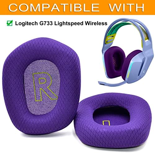 Upgrade Your Logitech G733 Gaming Headset with Defean Replacement Ear Cushions – Comfort-Enhanced Noise Isolation Foam & Breathable Mesh Fabric, Gray Earpads for Superior Audio Experience and Long-lasting Durability